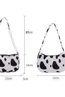 Y2K Grunge & 90s Retro Cow-Dy Partner Bag - Perfect for Summer, Parties, and Club Outfits