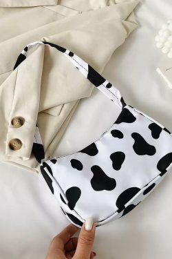 Y2K Grunge & 90s Retro Cow-Dy Partner Bag - Perfect for Summer, Parties, and Club Outfits