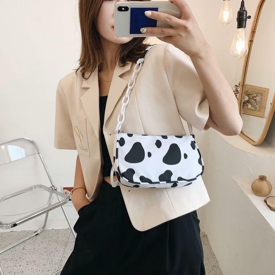 Y2K Grunge & 90s Retro Cow-Dy Partner Bag - Perfect for Summer, Parties, and Club Outfits