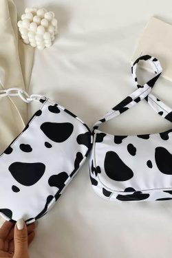 Y2K Grunge & 90s Retro Cow-Dy Partner Bag - Perfect for Summer, Parties, and Club Outfits