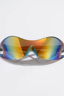 Y2K Grunge & 90s Retro Futuristic Sunglasses - Perfect for Summer, Parties, and Club Outfits