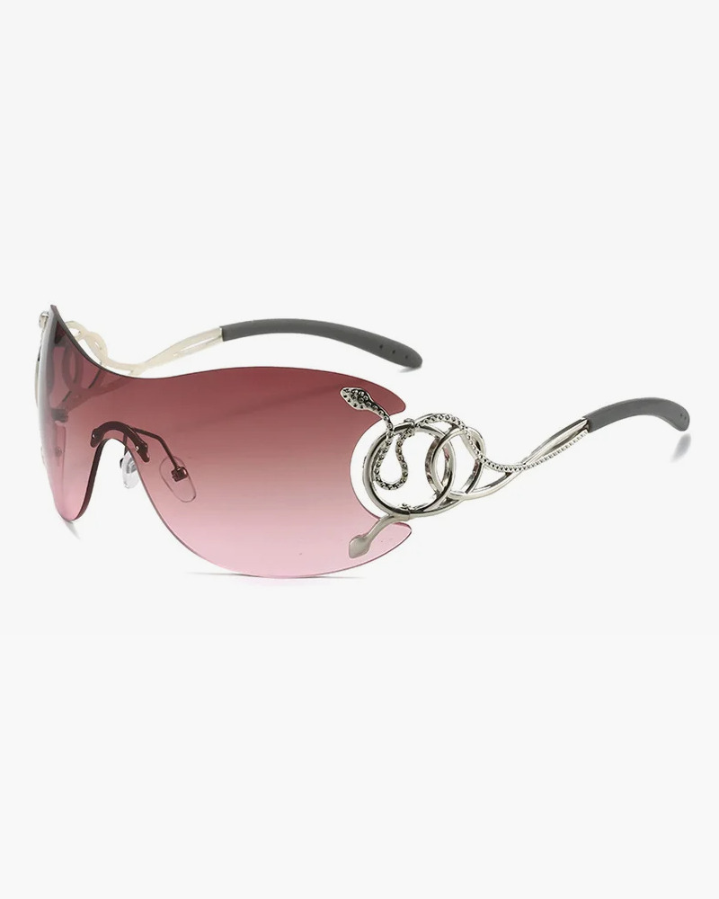 Y2K Grunge & 90s Retro Snake Sunglasses - Perfect for Y2K Summer, Party, and Club Outfits