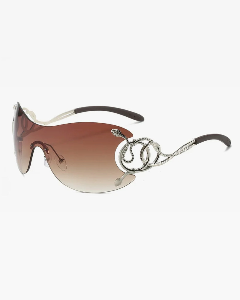 Y2K Grunge & 90s Retro Snake Sunglasses - Perfect for Y2K Summer, Party, and Club Outfits