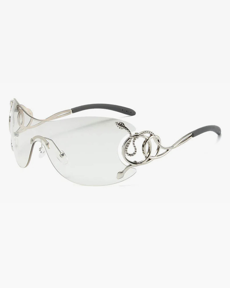 Y2K Grunge & 90s Retro Snake Sunglasses - Perfect for Y2K Summer, Party, and Club Outfits