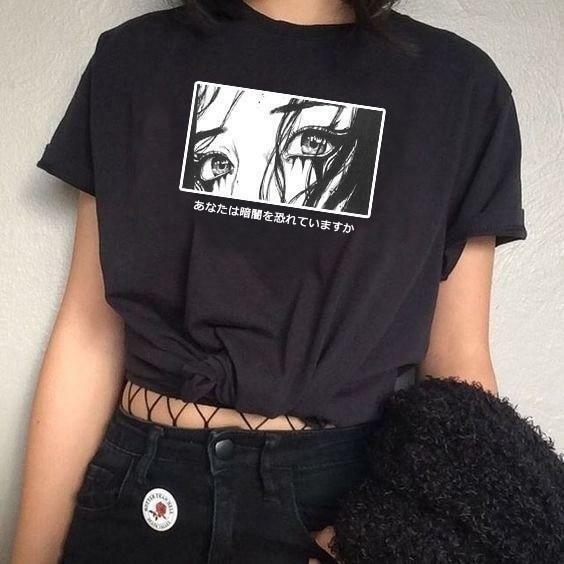 Y2K Grunge 'Are You Afraid Of The Dark' Shirt - Retro 90s Fashion, Summer & Party Outfit