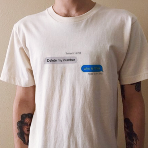 Y2K Grunge 'Delete My Number' T-Shirt - 90s Retro, Summer Outfits, Popstar & Club Fashion