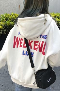 Y2K Grunge 'Hymn For the Weekend Life' Hoodies - Retro 90s Fashion & Summer Outfits