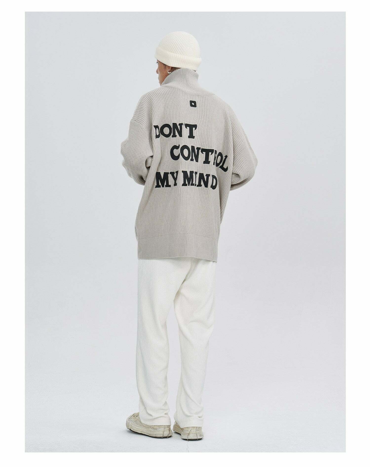 Y2K Grunge 'Mind Control' Stand Collar Jacket - 90s Retro, Gothic, and Pastel Goth Fashion
