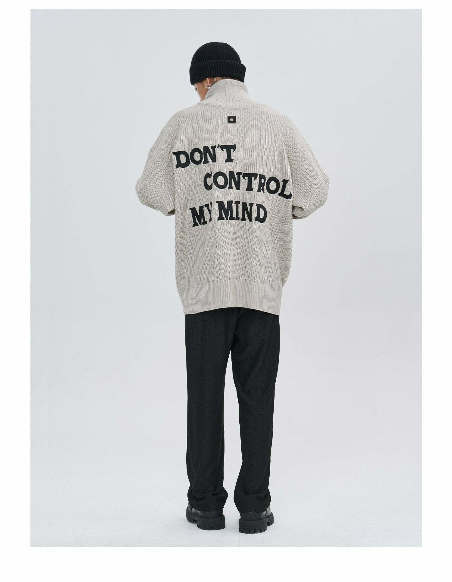 Y2K Grunge 'Mind Control' Stand Collar Jacket - 90s Retro, Gothic, and Pastel Goth Fashion