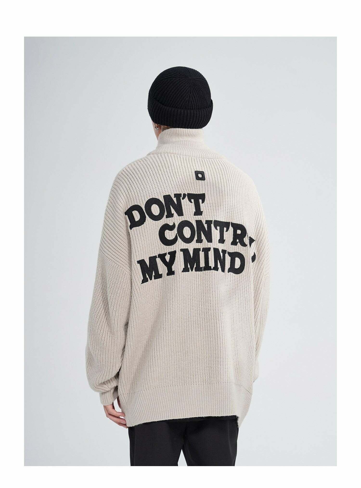 Y2K Grunge 'Mind Control' Stand Collar Jacket - 90s Retro, Gothic, and Pastel Goth Fashion