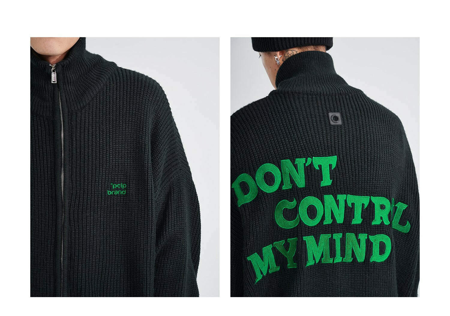 Y2K Grunge 'Mind Control' Stand Collar Jacket - 90s Retro, Gothic, and Pastel Goth Fashion