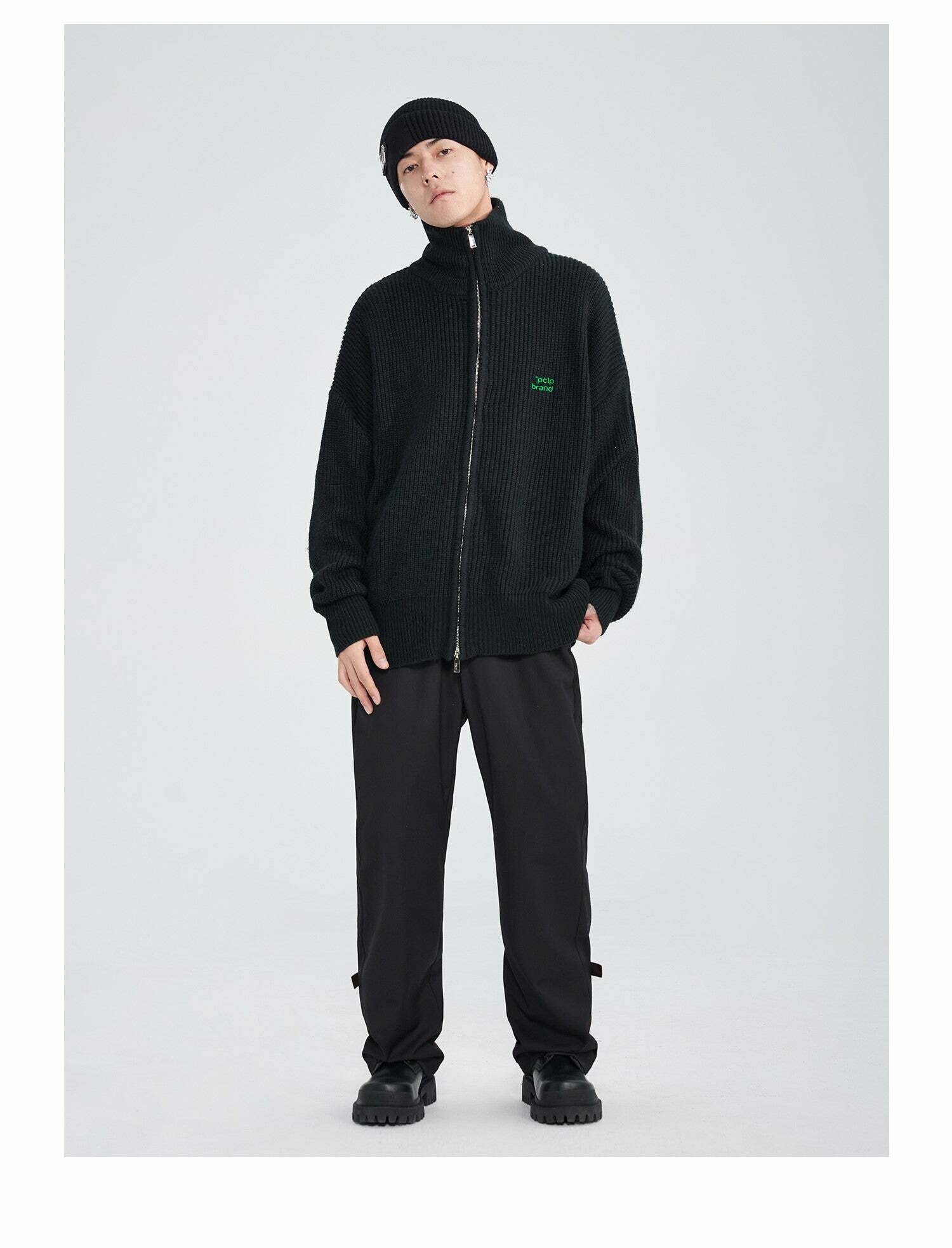 Y2K Grunge 'Mind Control' Stand Collar Jacket - 90s Retro, Gothic, and Pastel Goth Fashion