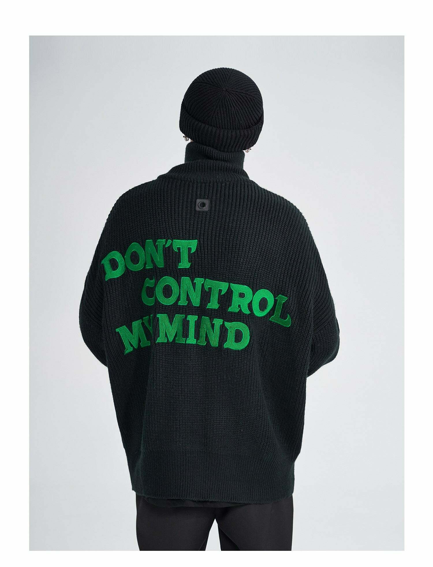Y2K Grunge 'Mind Control' Stand Collar Jacket - 90s Retro, Gothic, and Pastel Goth Fashion