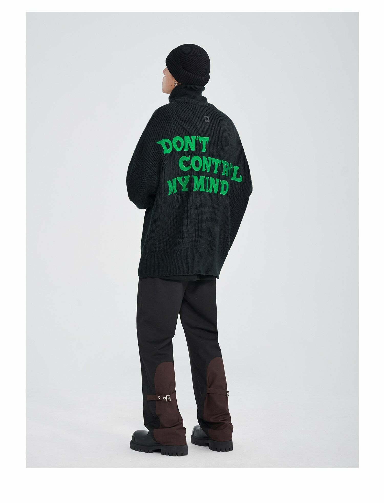 Y2K Grunge 'Mind Control' Stand Collar Jacket - 90s Retro, Gothic, and Pastel Goth Fashion