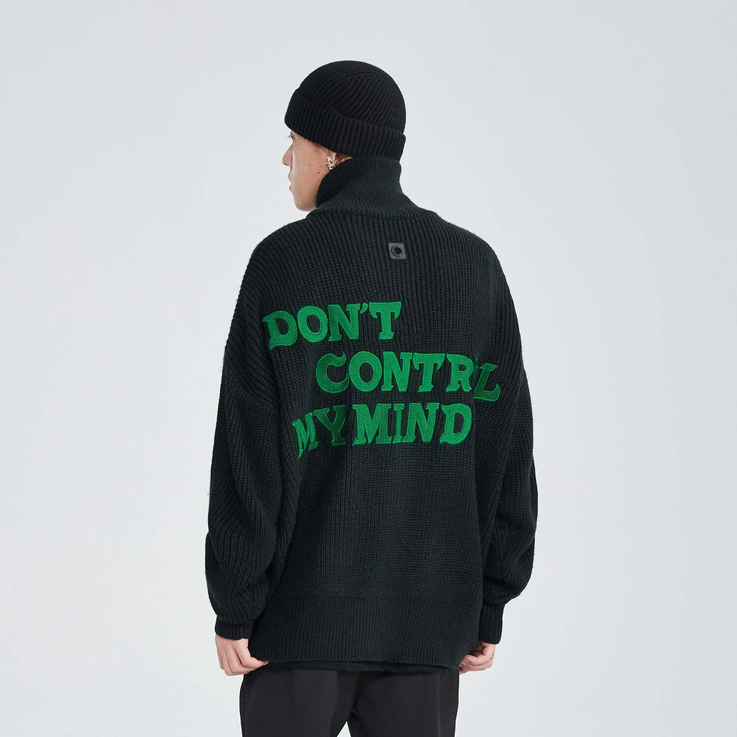 Y2K Grunge 'Mind Control' Stand Collar Jacket - 90s Retro, Gothic, and Pastel Goth Fashion