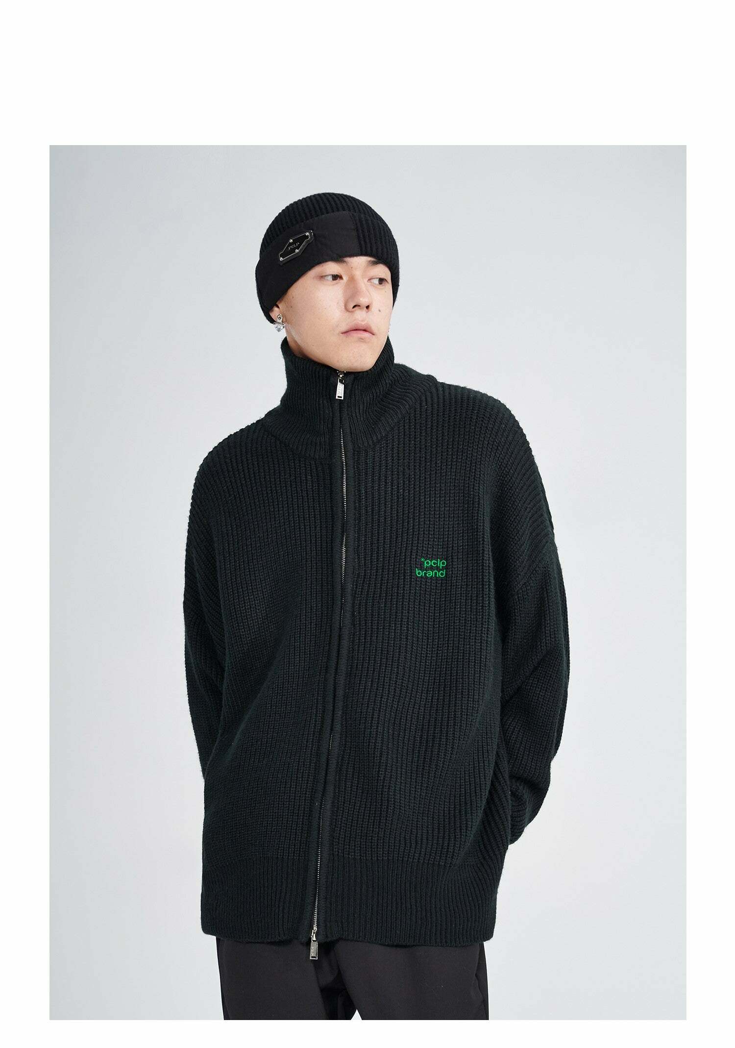 Y2K Grunge 'Mind Control' Stand Collar Jacket - 90s Retro, Gothic, and Pastel Goth Fashion