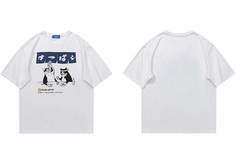 Y2K Grunge 'Sake and Sushi' Tee - Retro 90s Fashion, Summer Outfits, and Pastel Goth Style