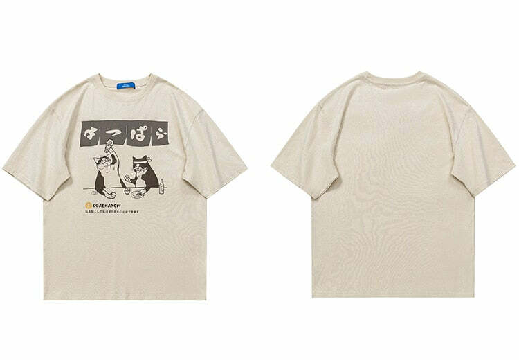 Y2K Grunge 'Sake and Sushi' Tee - Retro 90s Fashion, Summer Outfits, and Pastel Goth Style