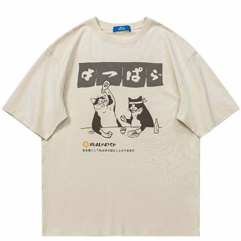 Y2K Grunge 'Sake and Sushi' Tee - Retro 90s Fashion, Summer Outfits, and Pastel Goth Style