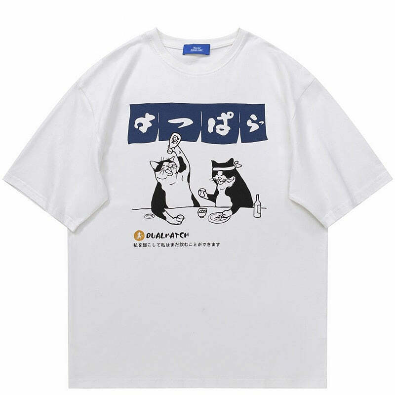 Y2K Grunge 'Sake and Sushi' Tee - Retro 90s Fashion, Summer Outfits, and Pastel Goth Style