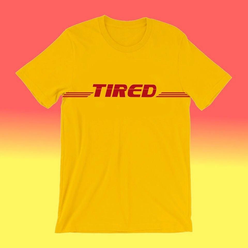 Y2K Grunge 'Tired' T-Shirt - Retro 90s Fashion, Summer Y2K Outfits, Baby Tees,