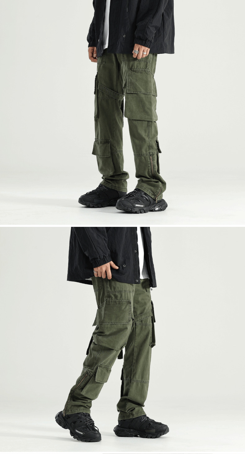 Y2K Grunge 90s Retro GTRG 8 Pocket Straight-Leg Cargo Pants - Y2K Summer & Party Outfits