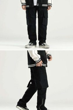 Y2K Grunge 90s Retro GTRG 8 Pocket Straight-Leg Cargo Pants - Y2K Summer & Party Outfits