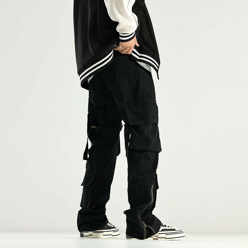 Y2K Grunge 90s Retro GTRG 8 Pocket Straight-Leg Cargo Pants - Y2K Summer & Party Outfits