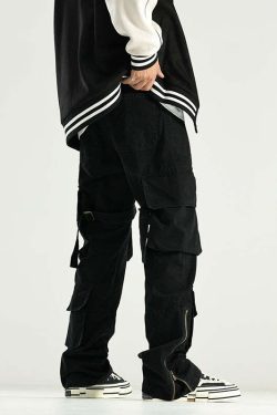 Y2K Grunge 90s Retro GTRG 8 Pocket Straight-Leg Cargo Pants - Y2K Summer & Party Outfits
