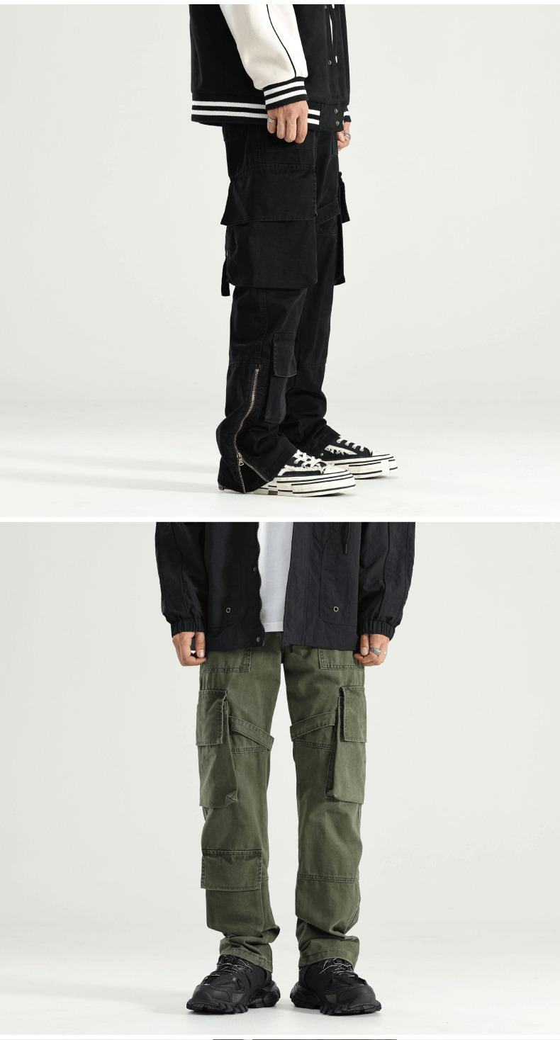 Y2K Grunge 90s Retro GTRG 8 Pocket Straight-Leg Cargo Pants - Y2K Summer & Party Outfits