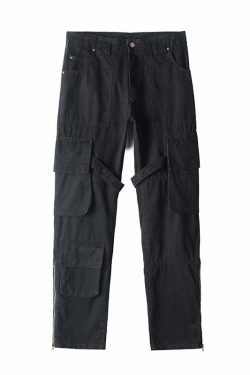 Y2K Grunge 90s Retro GTRG 8 Pocket Straight-Leg Cargo Pants - Y2K Summer & Party Outfits