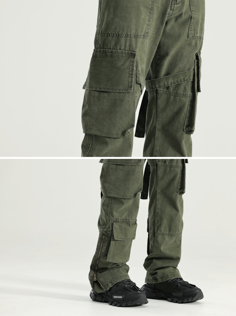 Y2K Grunge 90s Retro GTRG 8 Pocket Straight-Leg Cargo Pants - Y2K Summer & Party Outfits