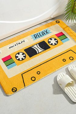 Y2K Grunge 90s Vintage Cassette Tape Rug - Retro Y2K Summer Party Decor, 90s Hip Hop Style