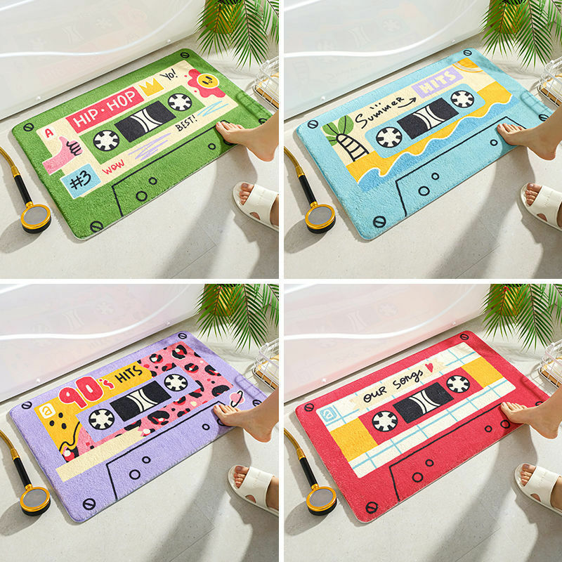 Y2K Grunge 90s Vintage Cassette Tape Rug - Retro Y2K Summer Party Decor, 90s Hip Hop Style