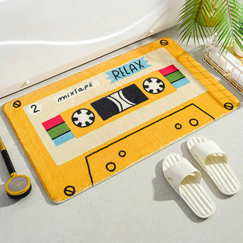 Y2K Grunge 90s Vintage Cassette Tape Rug - Retro Y2K Summer Party Decor, 90s Hip Hop Style