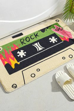 Y2K Grunge 90s Vintage Cassette Tape Rug - Retro Y2K Summer Party Decor, 90s Hip Hop Style