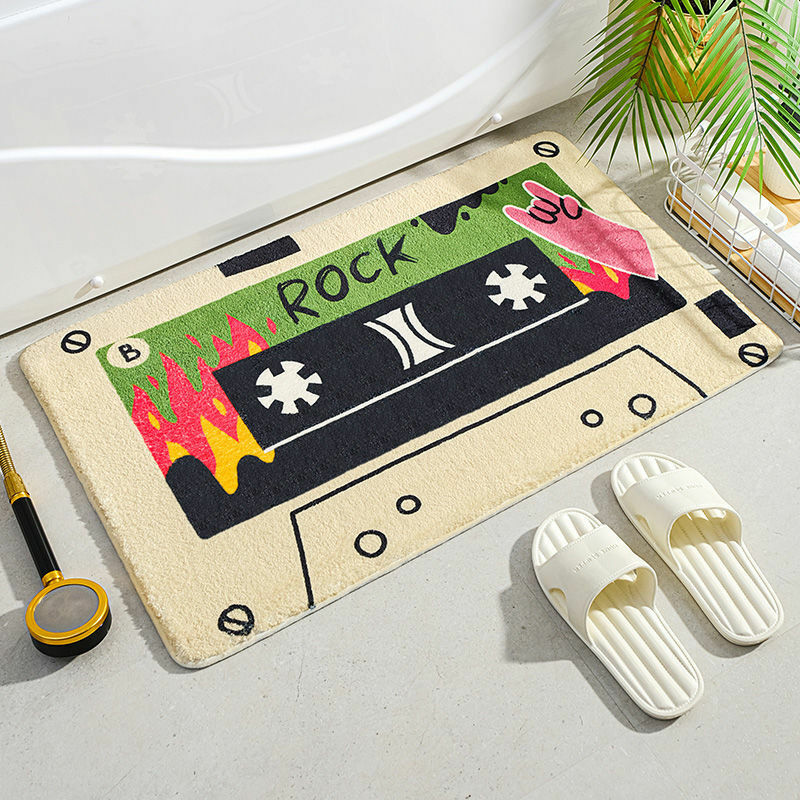 Y2K Grunge 90s Vintage Cassette Tape Rug - Retro Y2K Summer Party Decor, 90s Hip Hop Style