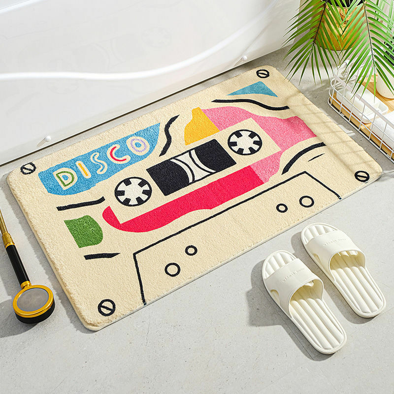 Y2K Grunge 90s Vintage Cassette Tape Rug - Retro Y2K Summer Party Decor, 90s Hip Hop Style
