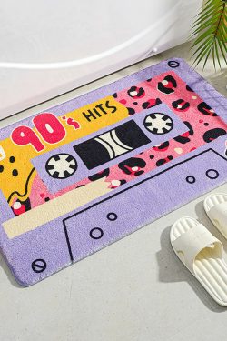 Y2K Grunge 90s Vintage Cassette Tape Rug - Retro Y2K Summer Party Decor, 90s Hip Hop Style