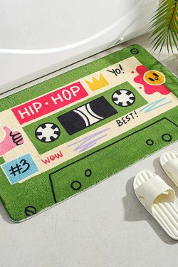 Y2K Grunge 90s Vintage Cassette Tape Rug - Retro Y2K Summer Party Decor, 90s Hip Hop Style