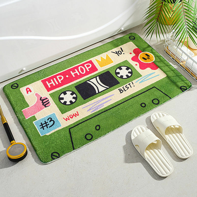 Y2K Grunge 90s Vintage Cassette Tape Rug - Retro Y2K Summer Party Decor, 90s Hip Hop Style