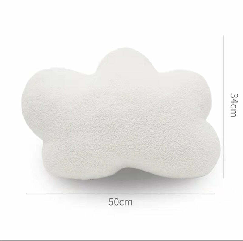 Y2K Grunge Aesthetic Cloud Plush Cushion - Retro 90s Summer Decor for Y2K Fashionistas