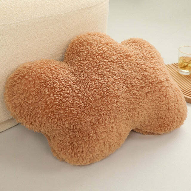 Y2K Grunge Aesthetic Cloud Plush Cushion - Retro 90s Summer Decor for Y2K Fashionistas