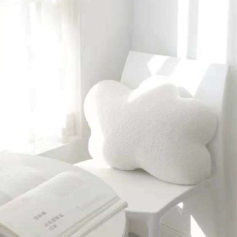Y2K Grunge Aesthetic Cloud Plush Cushion - Retro 90s Summer Decor for Y2K Fashionistas