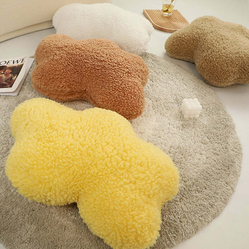 Y2K Grunge Aesthetic Cloud Plush Cushion - Retro 90s Summer Decor for Y2K Fashionistas