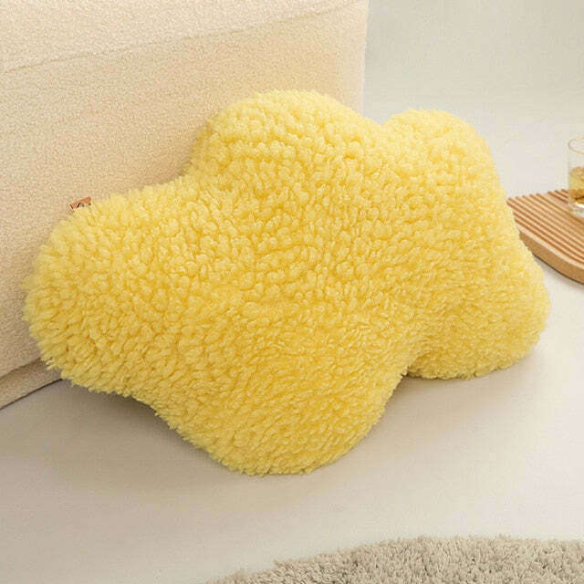 Y2K Grunge Aesthetic Cloud Plush Cushion - Retro 90s Summer Decor for Y2K Fashionistas