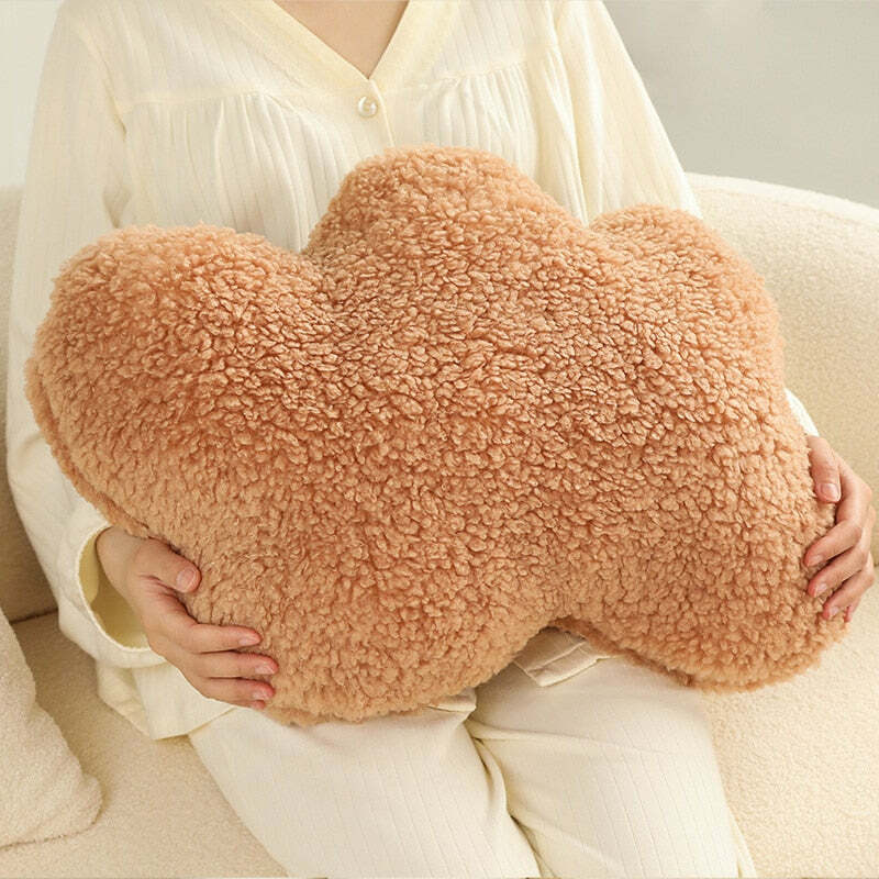 Y2K Grunge Aesthetic Cloud Plush Cushion - Retro 90s Summer Decor for Y2K Fashionistas