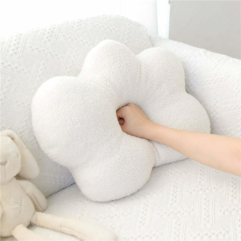 Y2K Grunge Aesthetic Cloud Plush Cushion - Retro 90s Summer Decor for Y2K Fashionistas