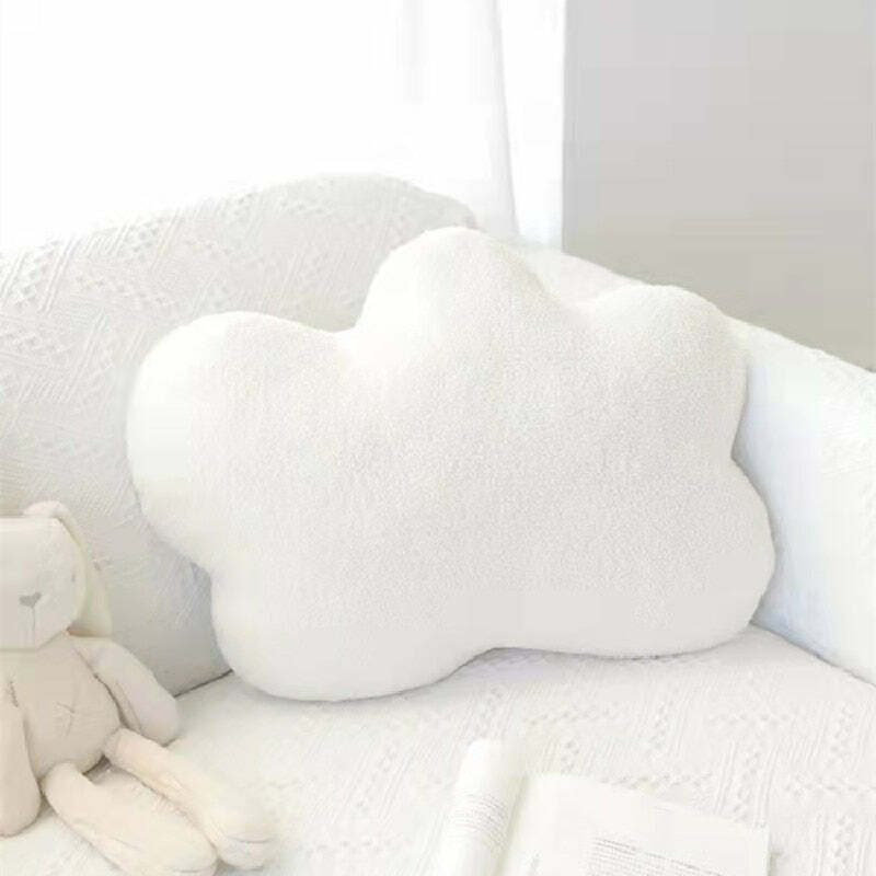Y2K Grunge Aesthetic Cloud Plush Cushion - Retro 90s Summer Decor for Y2K Fashionistas