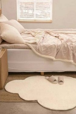 Y2K Grunge Aesthetic Rug - Cloud Bedside Carpet for Retro 90s Summer Outfits & Pastel Goth Decor